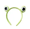Hot Selling Girl's Stretchy Frog Pop Eyes Embroidered Hair Hoop Kid's Cute Polar Fleece Headband