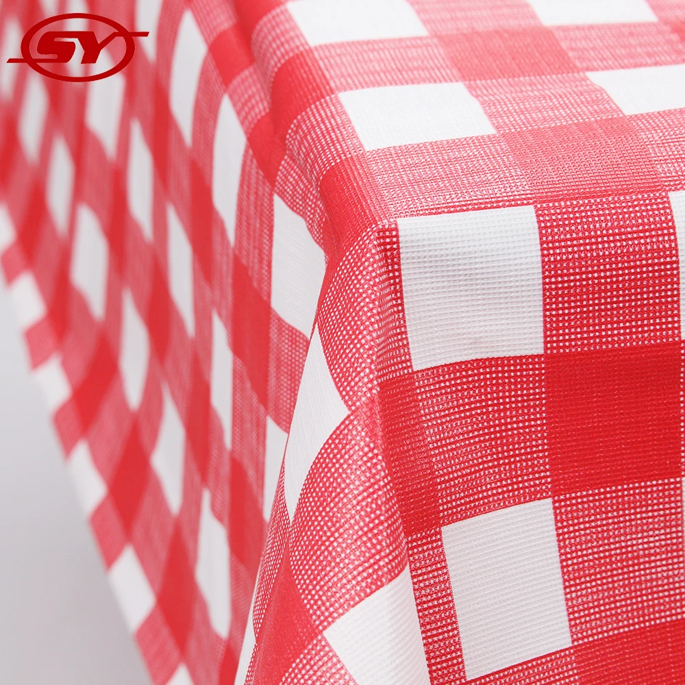 
printed tablecloth fabric with flannel back for party 
