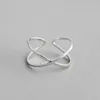 Free shipping Minimalist jewelry making supplies low MOQ 925 sterling x silver ring in stock