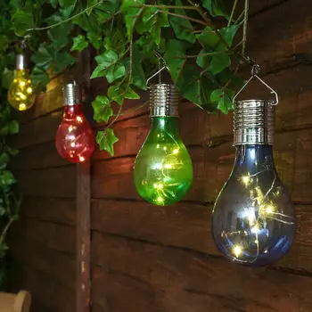 Solar Powered Outdoor Garden Light Bulb Firefly Hanging