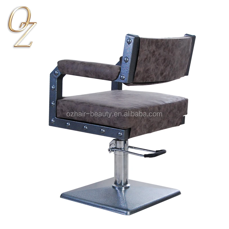 Antique Loft Style Brown Hair Salon Chair Hair Stylist Cutting Chair
