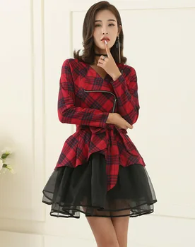 red plaid dress womens