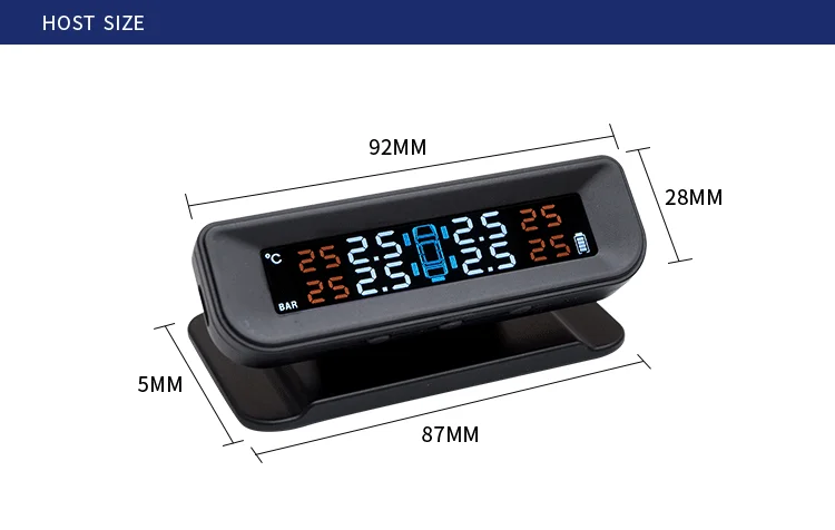 Solar Energy Tire Pressure Monitoring System With LCD Display And Phone App Monitoring 4 Sensors,Tpms For Car