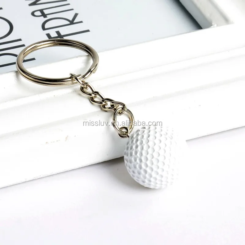 Custom Sport Mini Soccer Ball Keychain Basktable Keyring 3d Mini Golf