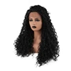 Fashion Long Water Wave Cheap Synthetic Wig Natural Hair Women's Natural Black Color Wigs Lace Front Wigs