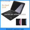 Ultra thin Bluetooth Wireless Keyboard with Leather Case Stand Cover for Apple iPad 2/3/4(PT-BKIP203)