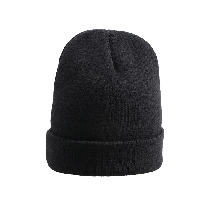 plain black wooly hat