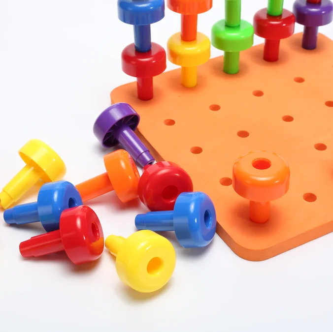 Stacking Peg Board Set Toy - Early Learning For Fine Motor Skills - Buy