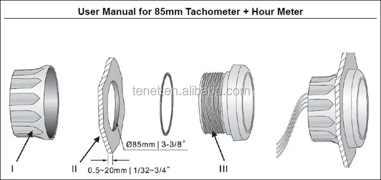 85mm New Tachometer RPM Gauge,RPM Ratio (pulses per round) programmable