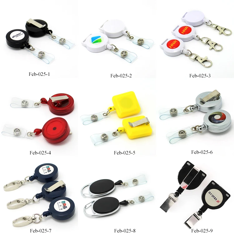 New style carabiner retractable pull reel badge holder