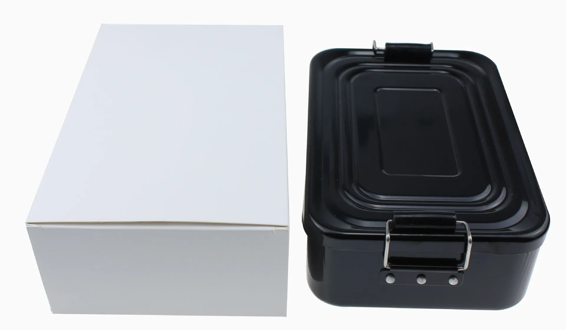 Camping Portable Aluminum Lunch Box Rectangular Metal Bento Lunch Box