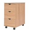 Modern Office File Cabinet 3 Drawer Wood File Cabinets Large Lateral Mobile Filing Cabinets Printer Stand with Wheels