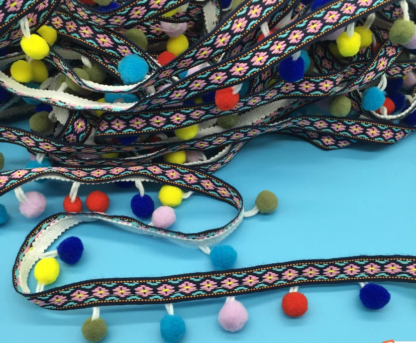 Wholesale White Cotton Ball Lace Trim Pom Pom Fringe Buy Pom Pom