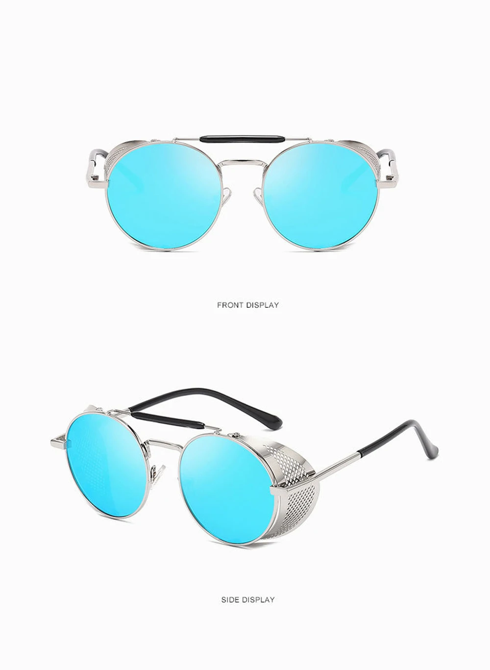 Muselife Retro Round Metal Sunglasses Steampunk Men Women Brand Designer Glasses Oculos De Sol 