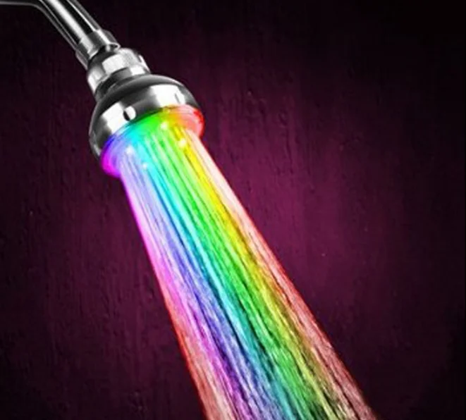 Amazon Hot Sell Led Shower Sprayer Multicolor 7 Colors Changing Rainfall Shower Head Buy Led