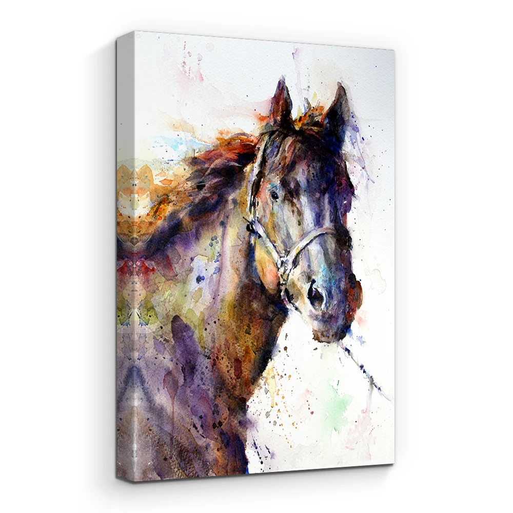 מוצר חדש מפורסם פשוט יפה סוס יצירתי בצבעי מים אמנות ציורי