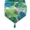 Satisfying service green chinese polyester printed pattern 72 inch long outdoor runners greenery table runner