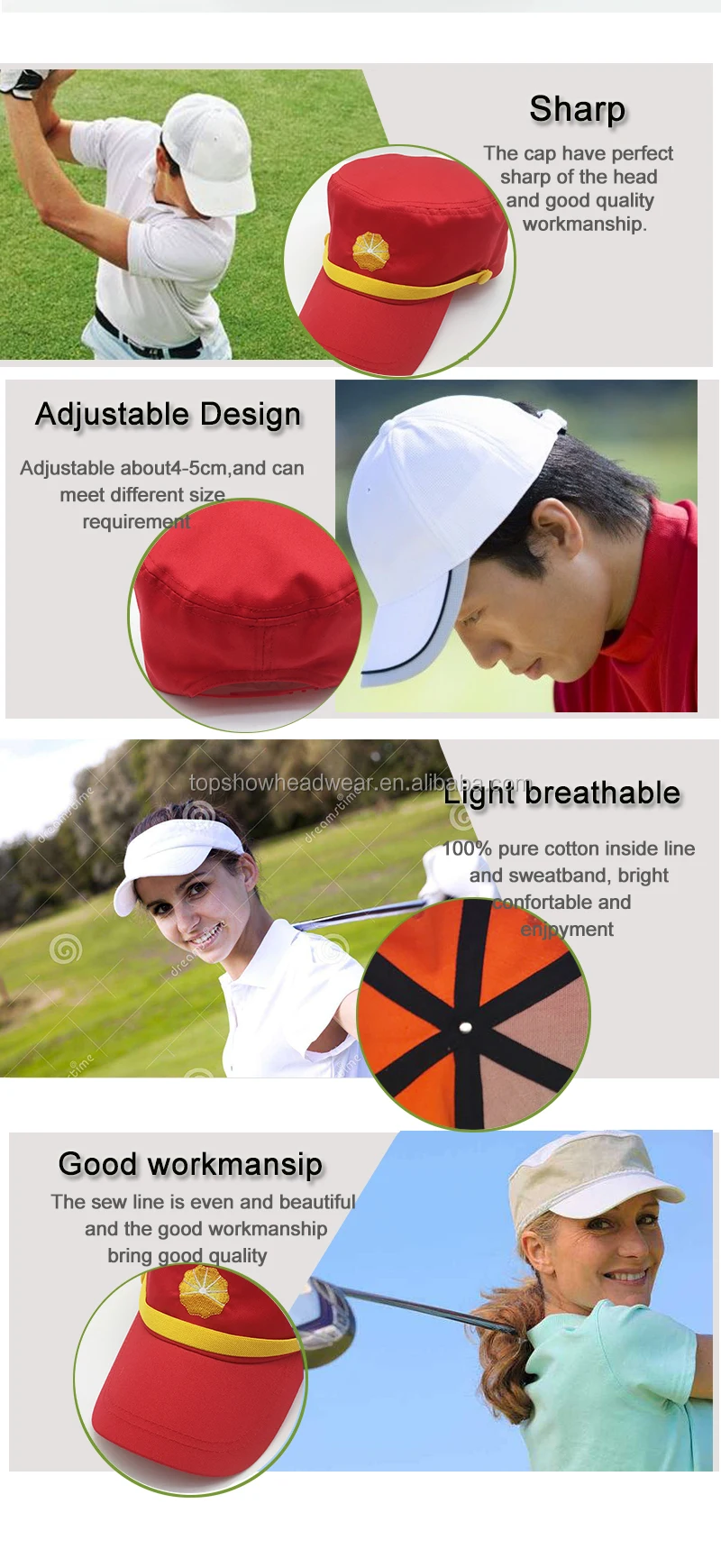Cotton Military Cap Flat Top Hat Cap 