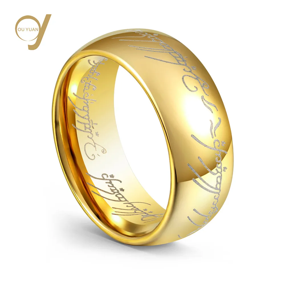 2018 New Hot The Lord Of The Rings Tungsten Ring Gold