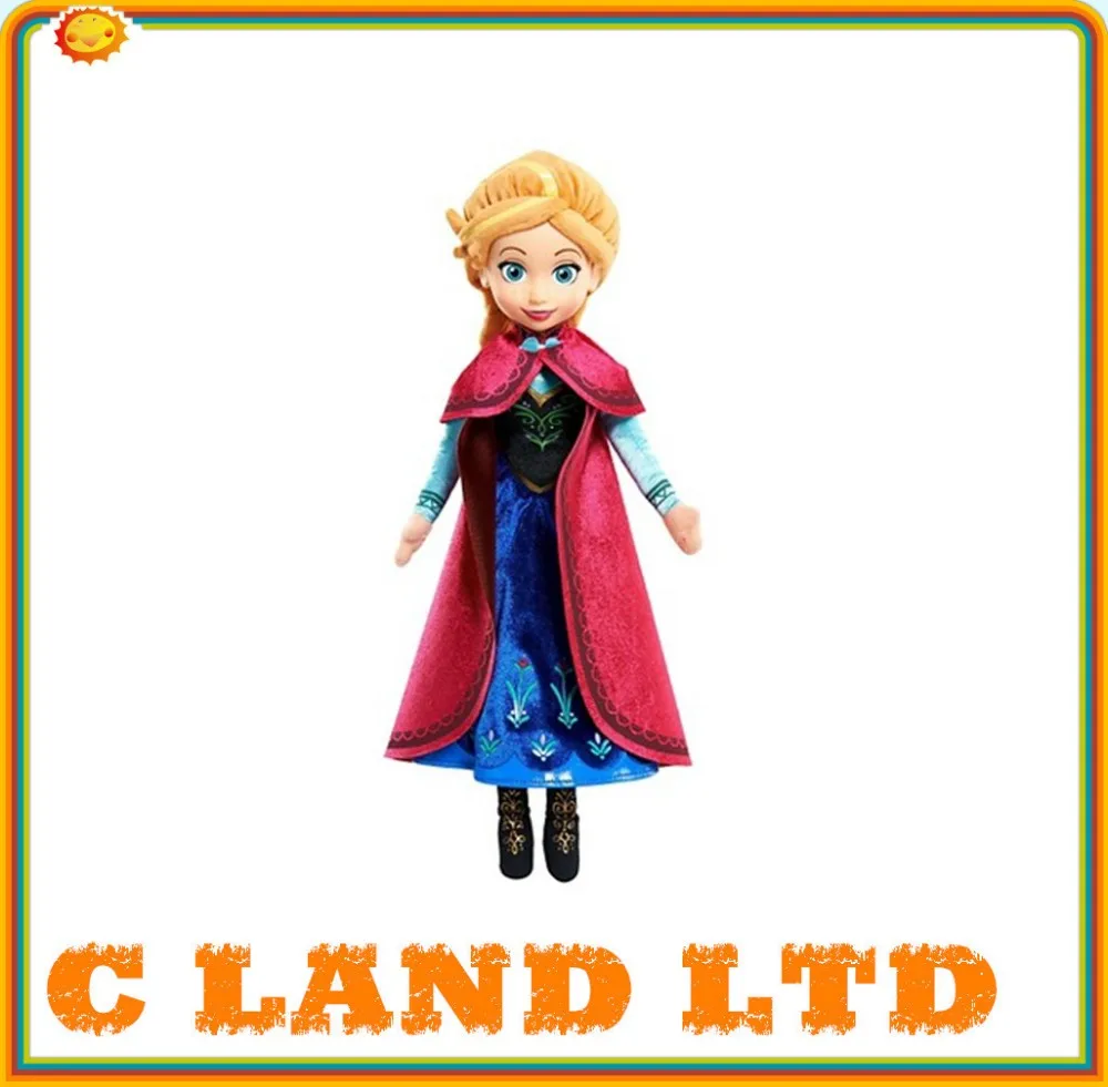 Custom Logo Dicetak Frozen Anna Mewah Kartun Mainan Mewah Boneka