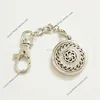 Alloy rhinestone round essential oli diffuser perfume locket key chain