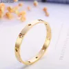 Fashion High Polish Hollow Star Bracelet Gold Bangles