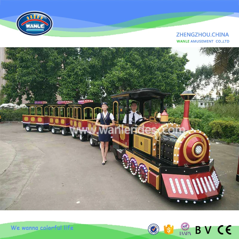 Wanle Amusement Outdoor Train Sets Adults Trackless Train Ride Steam
