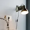 Rustic State Industrial Look Adjustable Wall Reading Multi-Purpose Lamp Swing Arm Scissor Extendable Accordion Type Wall Lamp
