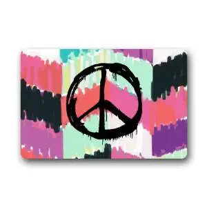 Buy Door Mat Cool Colorful Peace Sign Art Pattern Doormat