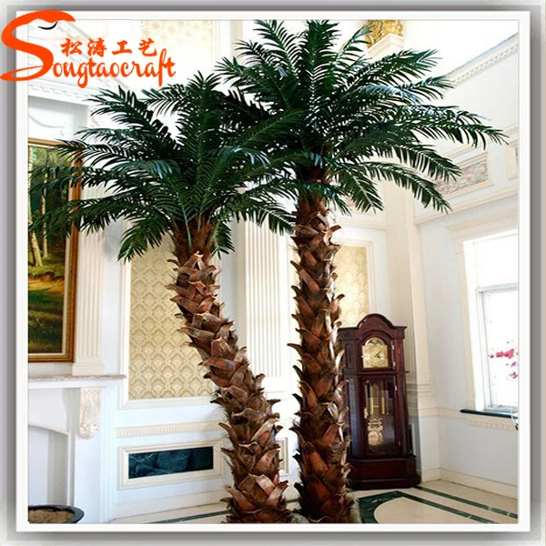Plastic Artificial Palm Tree Indoor Decor Ornamental Steel Palm Tree