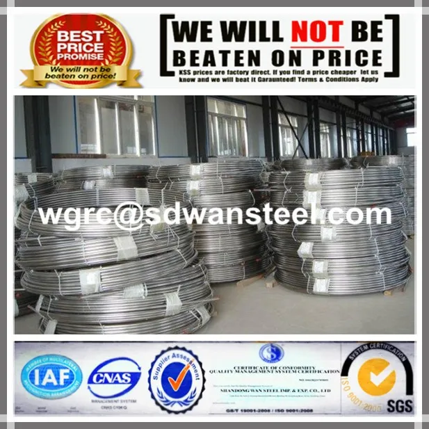 1/2" OD x 100' Length x .020" Wall Type 316/316L Stainless Steel Tubing Coil 