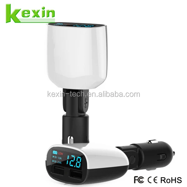 New products Portable Car Charger with Digital Display Dual USB Universal Car Charger USB for SmartPhone
