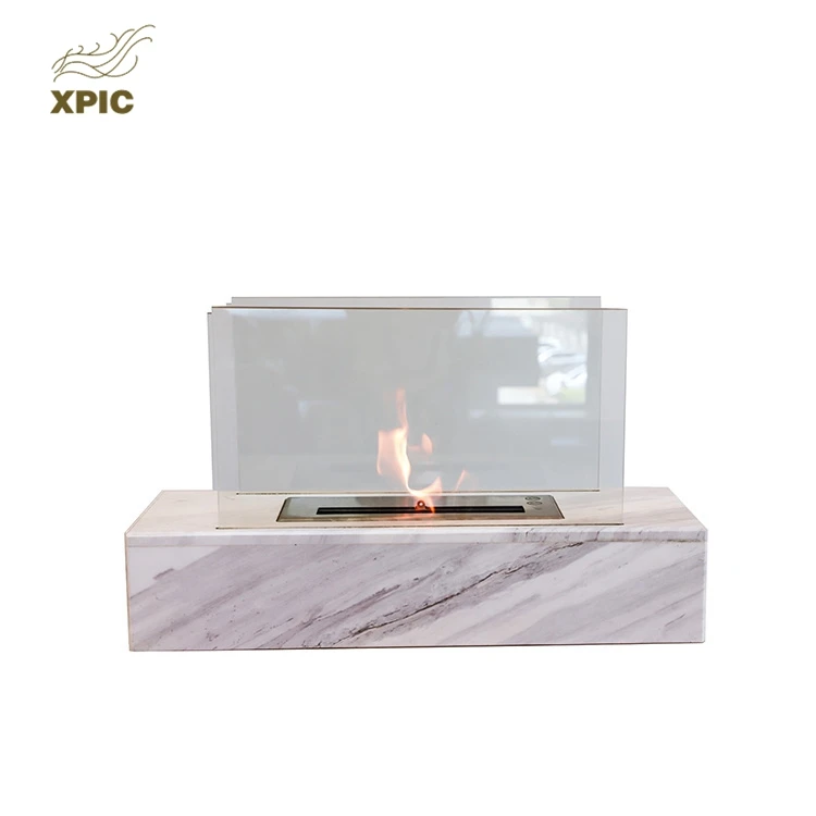 Gas Stone Antique Red Sandstone White Limestone Marble Fireplace