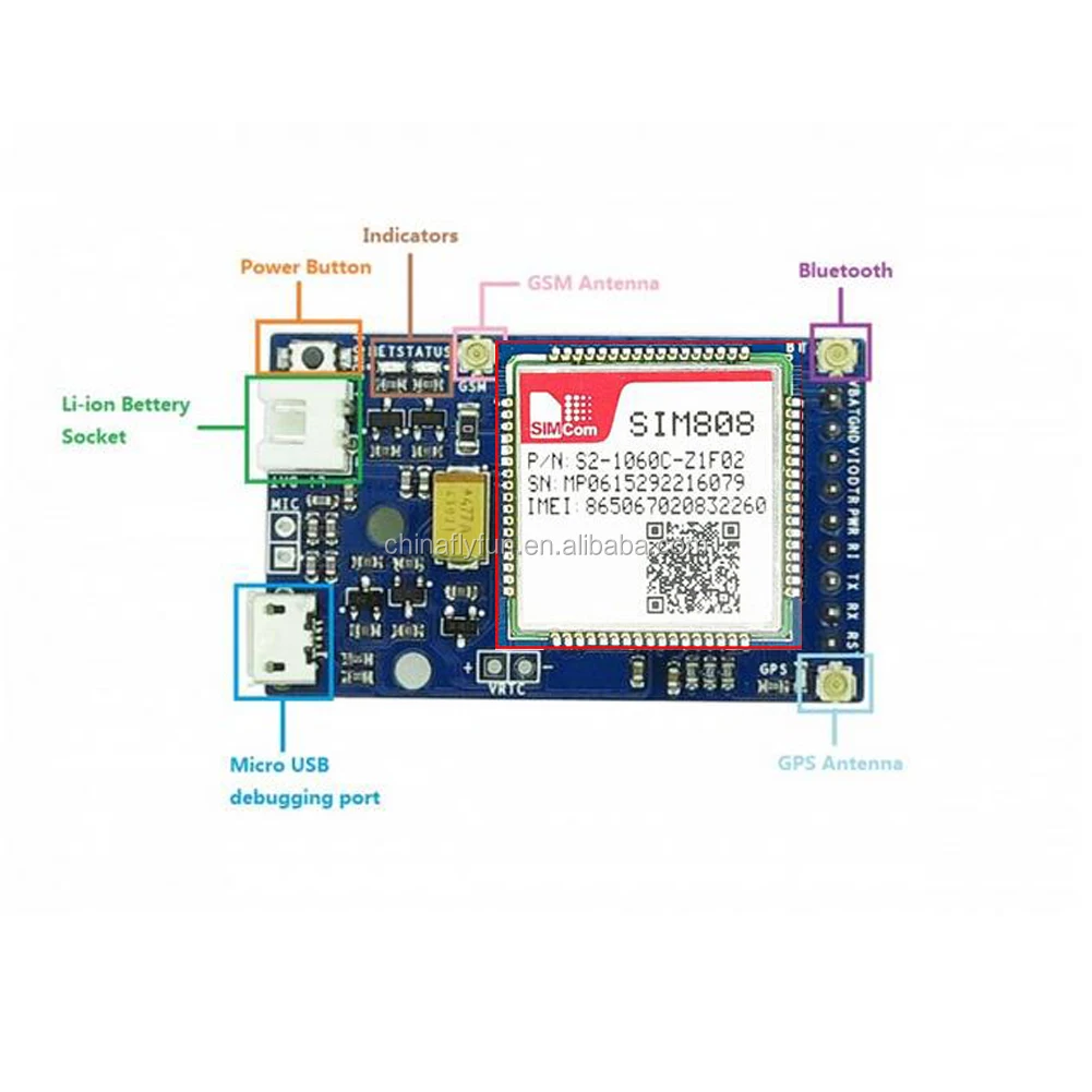 Sim808 Gps Gsm 2-in-1 Gprs Module For Arduino - Buy Sim808 Module,Gprs ...