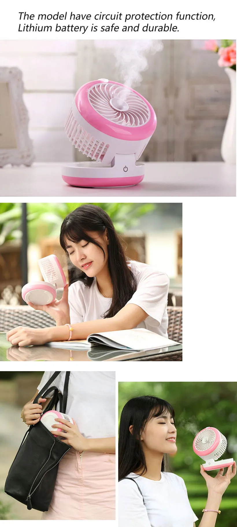 New Promotion Gift Rechargeable Handy Handheld Small Plastic Mini Fan