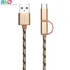 2018 New Products 3 in 1 Usb Charging Data Cable For Iphone Micro Type C Braided Usb Cable