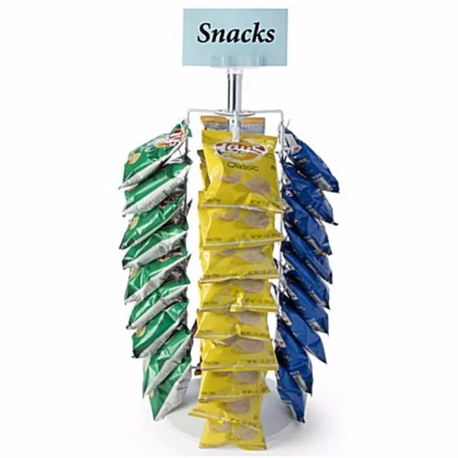 4 Sides Countertop Spinning Potato Chip & Snack Display Rack Buy Chip