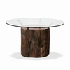 high quality natural tree stump round solid wood dining table