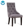 Customized dining furniture Classical Hotel Fabric cushion armchair Wooden Pull clasp Dining Chair