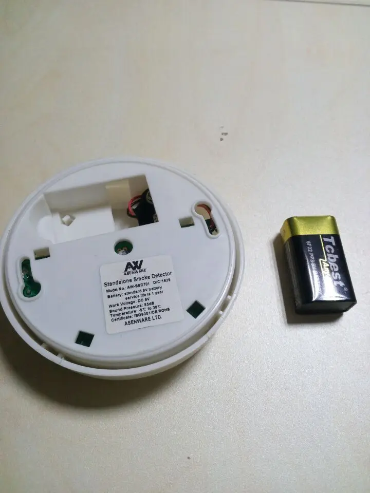 Conventional Fire Alarm 9V Battery operated smoke detector for sale