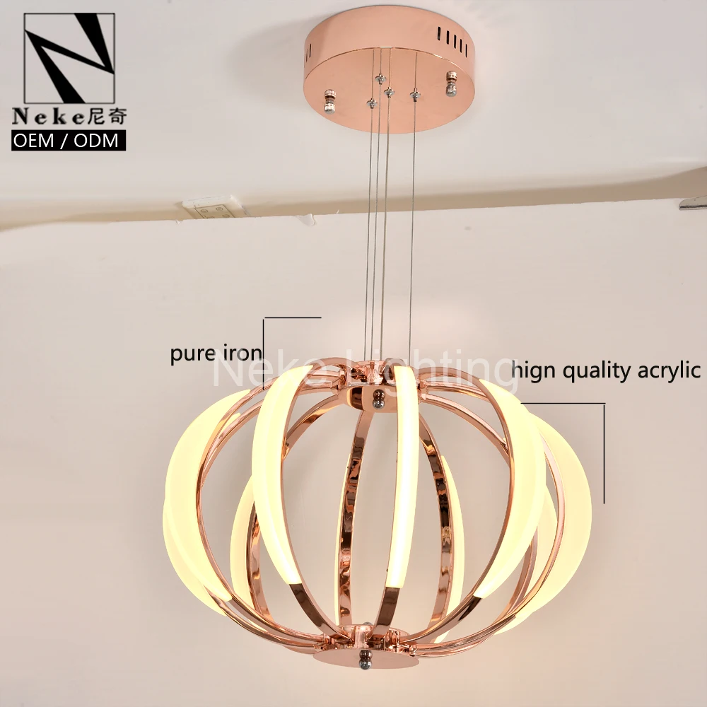 acrylic and gold pendant light