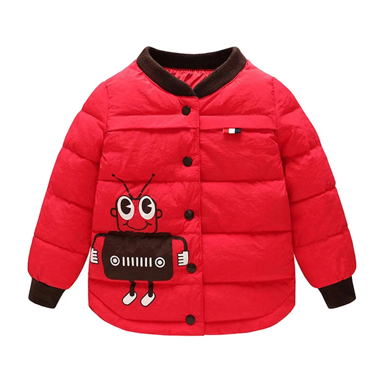 M/&A Kids Thickened Puffer Jacket for Girls Boys Colorblock Winter Coat Outwear