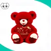 total red rose teddy bear valentine's day gift wholesale plastic eye valentines day teddy bear