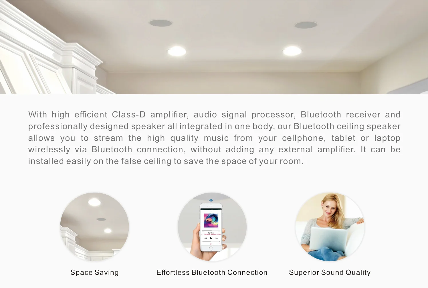 false ceiling speakers with amplifier