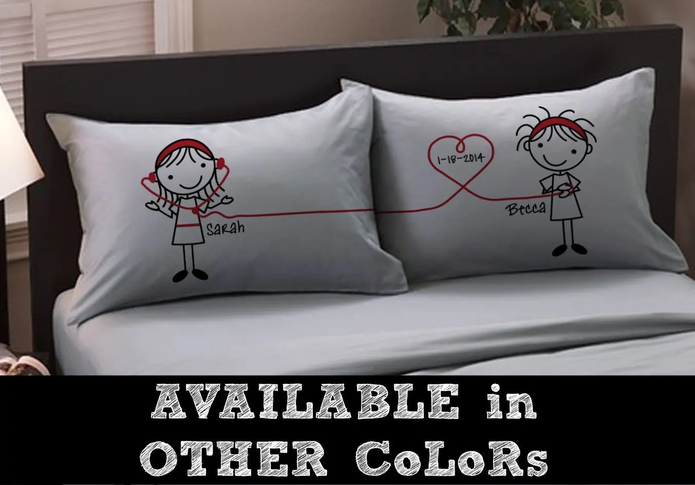 Buy Listen To My Heart Lesbian Couples Pillowcases Charcoal