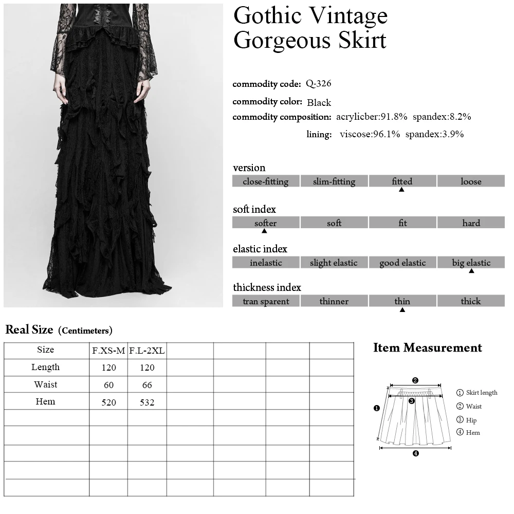 Q-326 Gothic vintage gorgeous sexy ladies dancing long maxi skirt