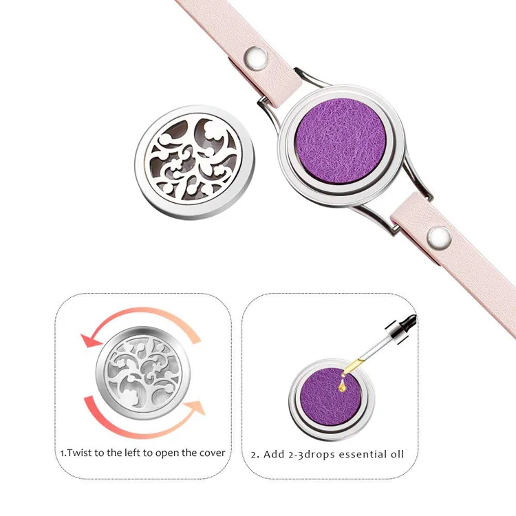 Aromatherapy Oil Bracelet Diffuser Stainless Steel Locket Jewelry Set Essential Oil Locket