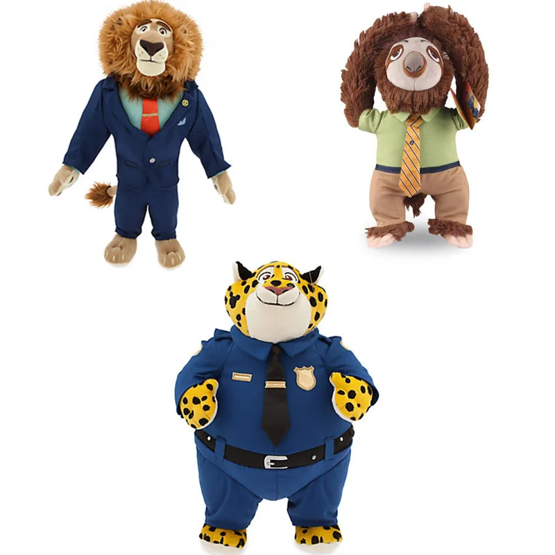 35cm 40cm 2016 The Movie Zootopia Leopard Benjamin Clawhauser Lion Leodore Lionheart Sloth Flash cute plush
