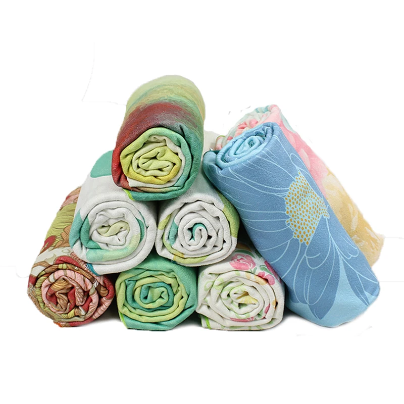 Wholesale Sweat Absorbent Nonslip Microfiber Yoga Towel Printed Beach