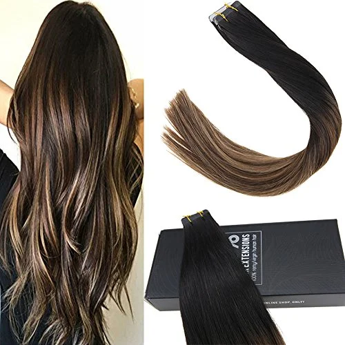 Balayage Tape Hair Extensions Remy Human Skin Weft Hair Natural Black Dark Brown With Blonde 40pcs 100g Buy Brazilian Hair Tape In Remy Human Hair Tape In Extensions Product On Alibaba Com